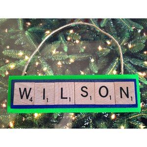 WILSON Russell Seattle Seahawks Christmas Ornament Scrabble Tiles